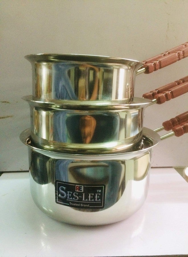 SES-LEE SES- LEE Heavy Gauge Sauce pan Set(3 pcs Set) Used for Tea,Coffee and etc. Induction use Also - Image 4